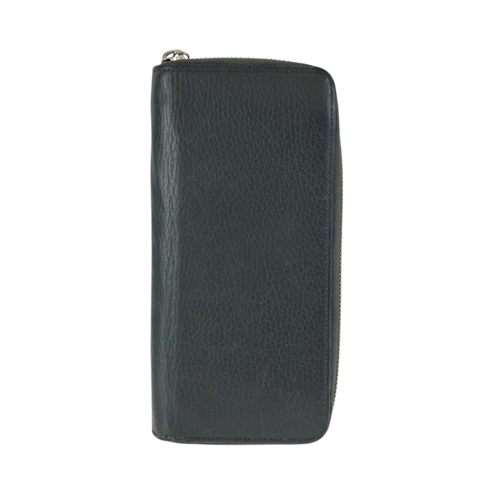 LOUIS VUITTON Louis Vuitton Taurillon Zippy Wallet Vertical Black Leather M58...